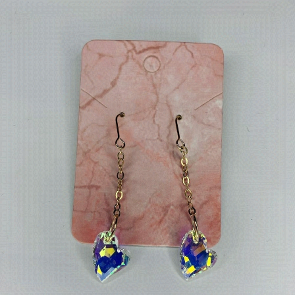 Gold dangling crystal earrings